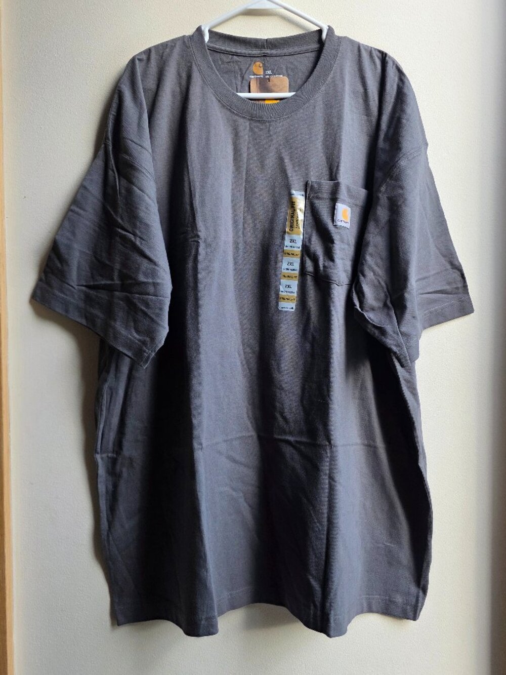 NWT Carhartt Blue/Gray Pocket Rugged Work T-Shirt Big & Tall Size 2XL